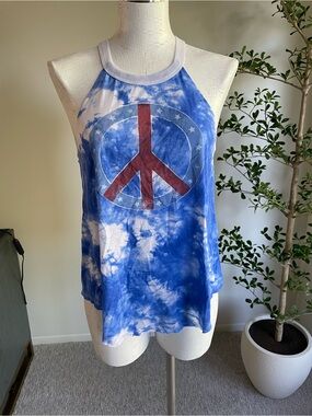 ✌🏼🇺🇸 America 4th of July Peace tie Dye Tank